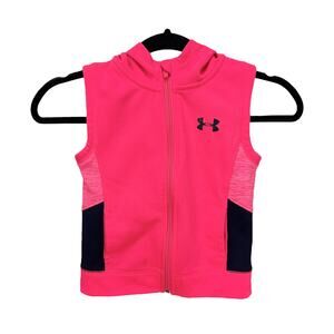 UNDER ARMOUR Women's HOODED VEST Neon Pink Black Size 6